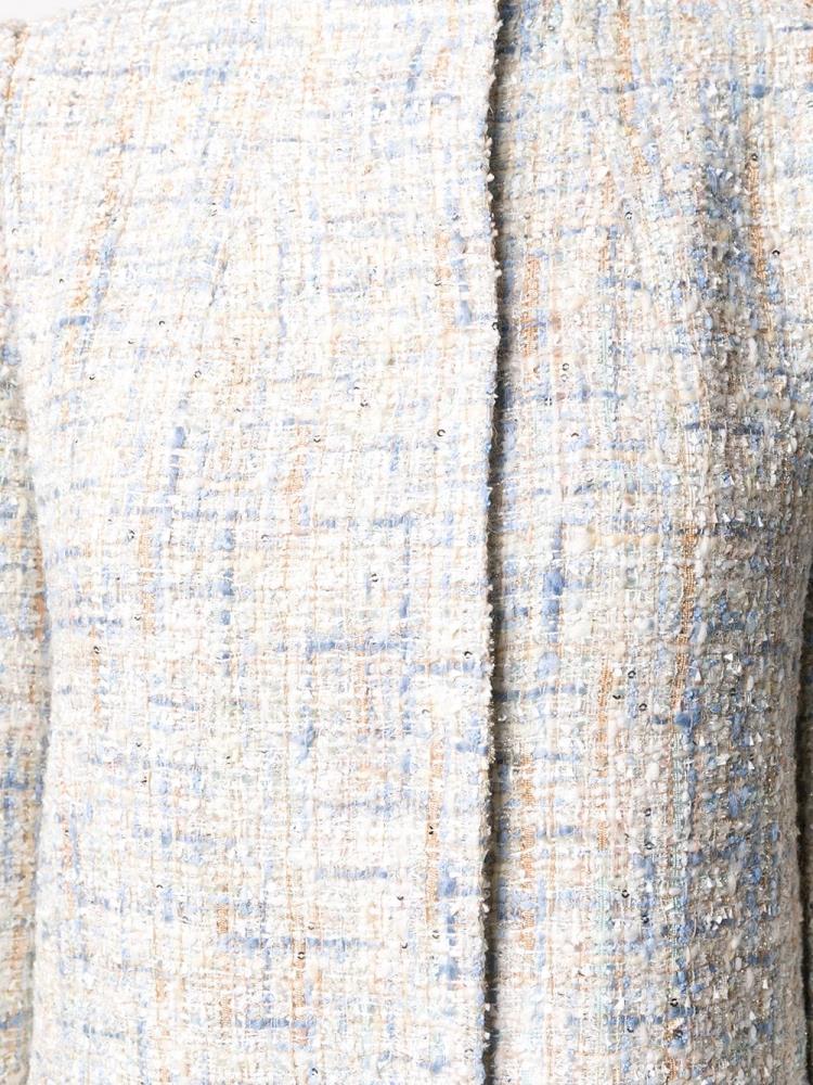 Blue Women's Armani Emporio Tweed Tailored Coat Coats | X1F2401