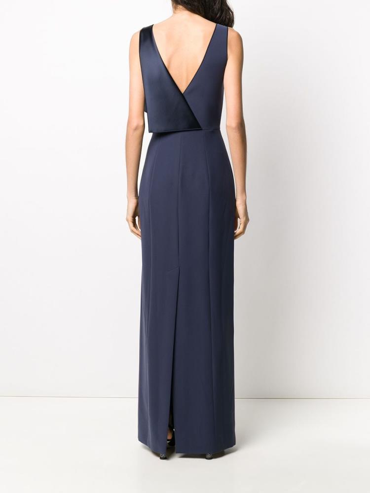 Blue Women's Armani Emporio V Back Draped Detail Dress | ZT4YYQZ