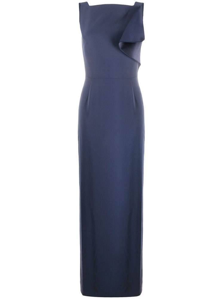 Blue Women\'s Armani Emporio V Back Draped Detail Dress | ZT4YYQZ