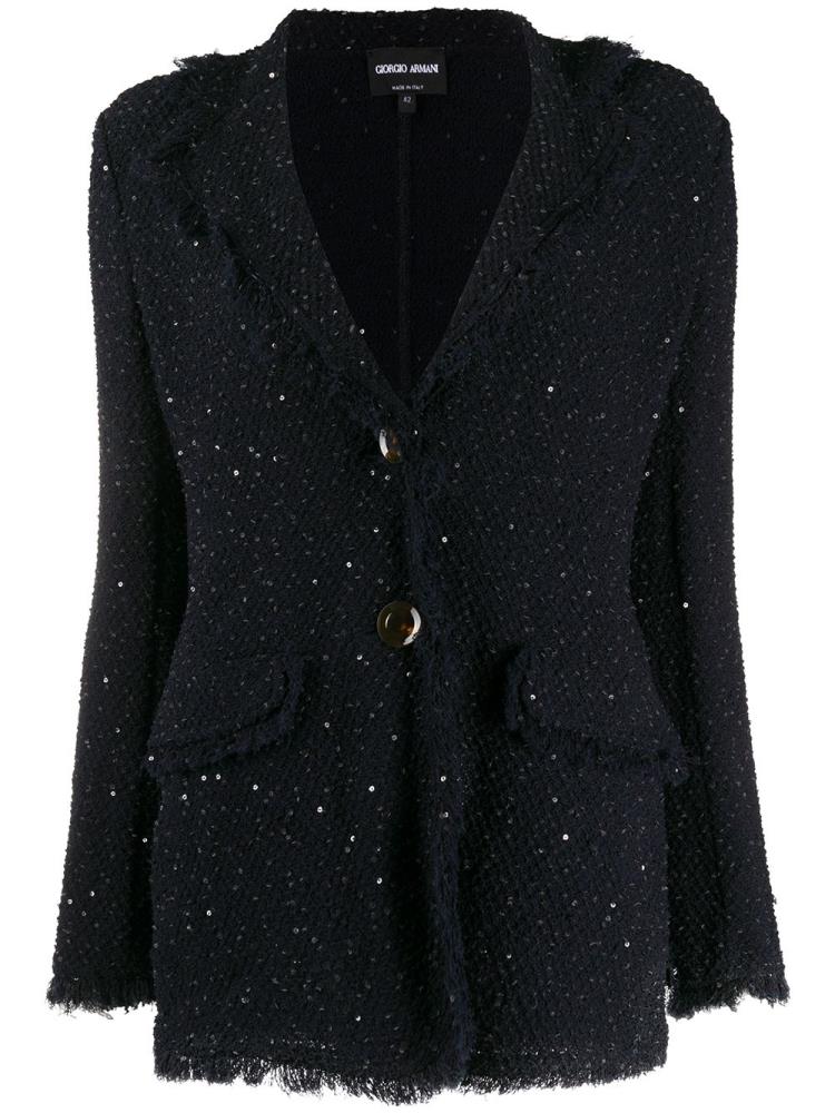 Blue Women\'s Giorgio Armani Bouclé Jackets | TPE3IC1