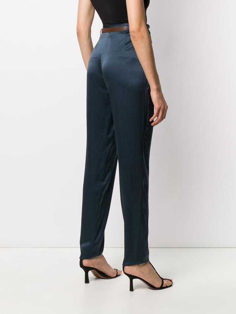 Blue Women's Giorgio Armani Draped Waist Pants | NNKT2NE