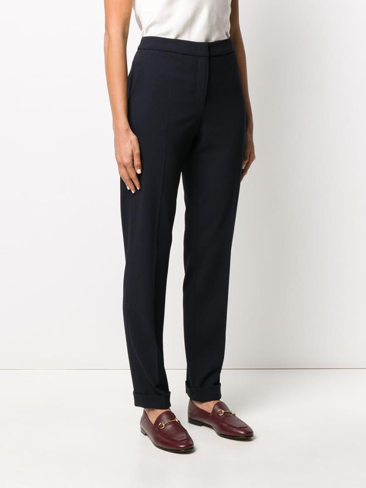 Blue Women's Giorgio Armani High Waisted Pants | A7IZC71