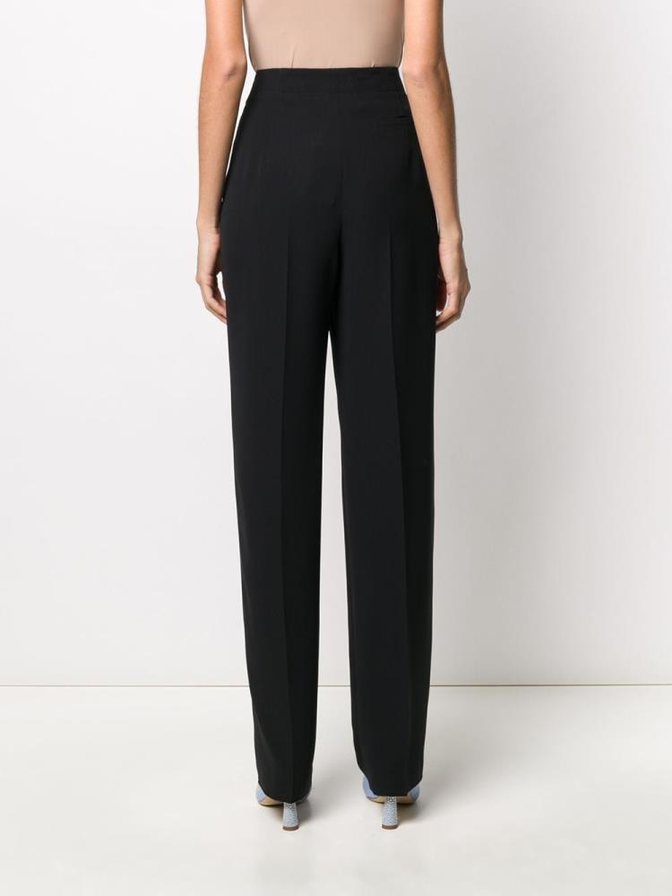 Blue Women's Giorgio Armani Silk High Rise Tailored Pants Pants | 4JSGKRM