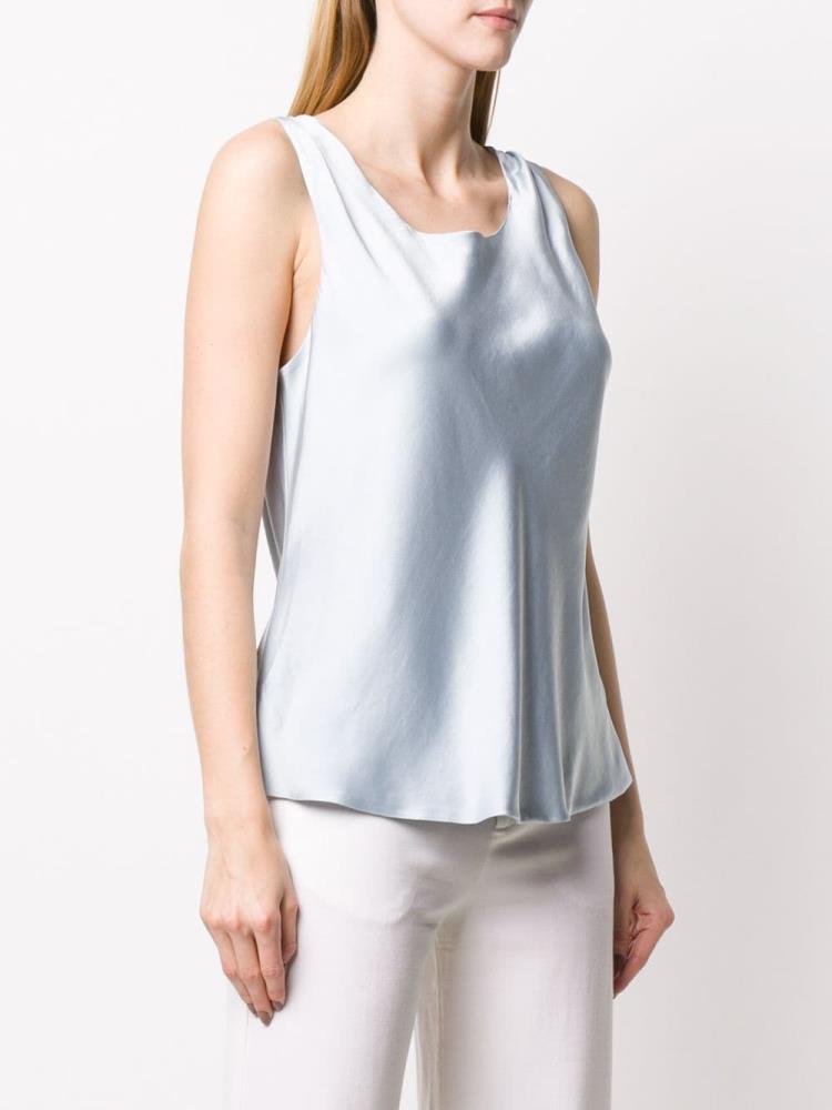 Blue Women's Giorgio Armani Silk Tank Tops | J8ULQ8G