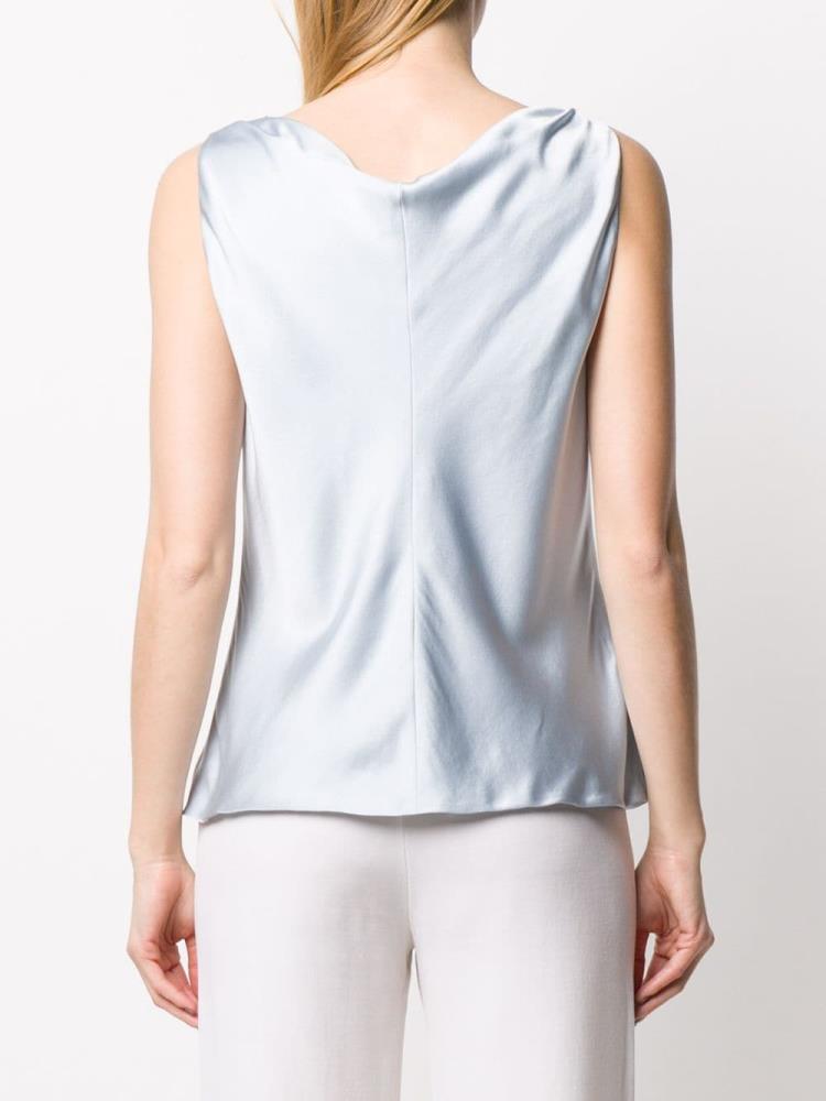 Blue Women's Giorgio Armani Silk Tank Tops | J8ULQ8G