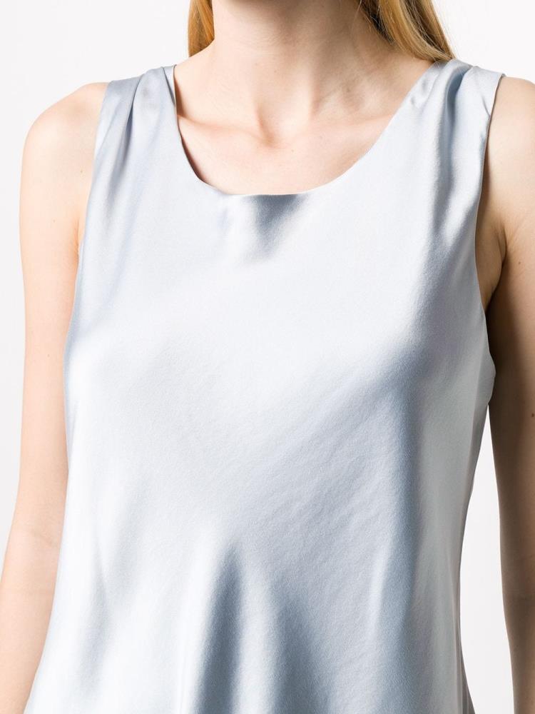 Blue Women's Giorgio Armani Silk Tank Tops | J8ULQ8G