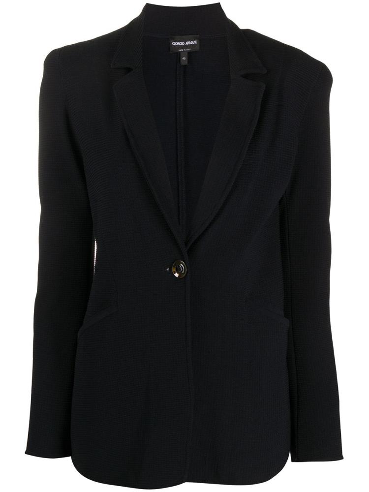 Blue Women\'s Giorgio Armani Textured One Button Blazers | HCI0HI6