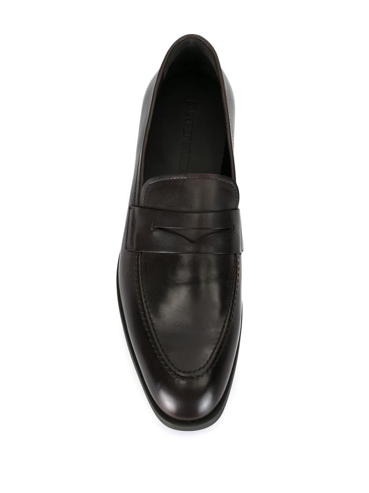 Brown Men's Armani Emporio Classic Formal Loafers | BFIVUL6