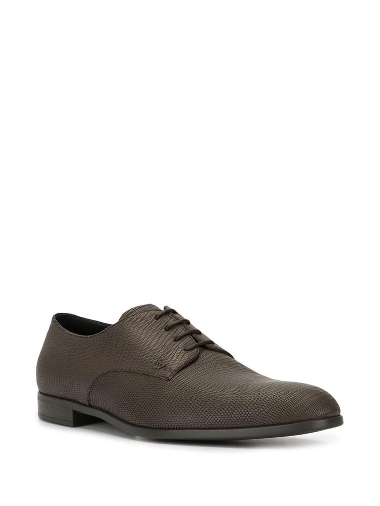 Brown Men's Armani Emporio Leather Derby Shoes | 1L67ADL