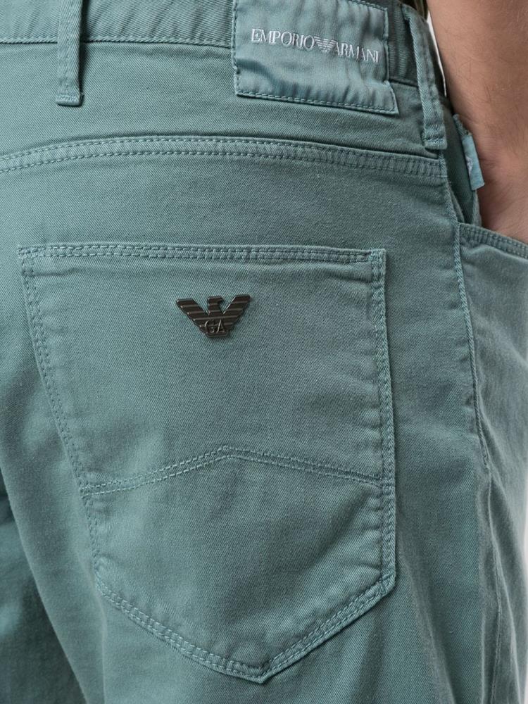 Green Men's Armani Emporio Embroidered Logo Deck Shorts | LD9HW36