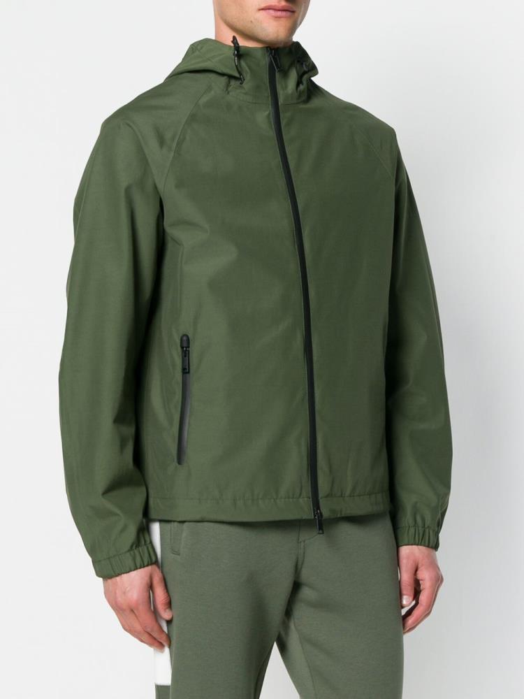 Green Men's Armani Emporio Hooded Lightweight Jackets | L5P05V0