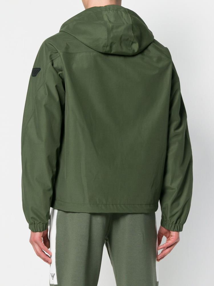 Green Men's Armani Emporio Hooded Lightweight Jackets | L5P05V0