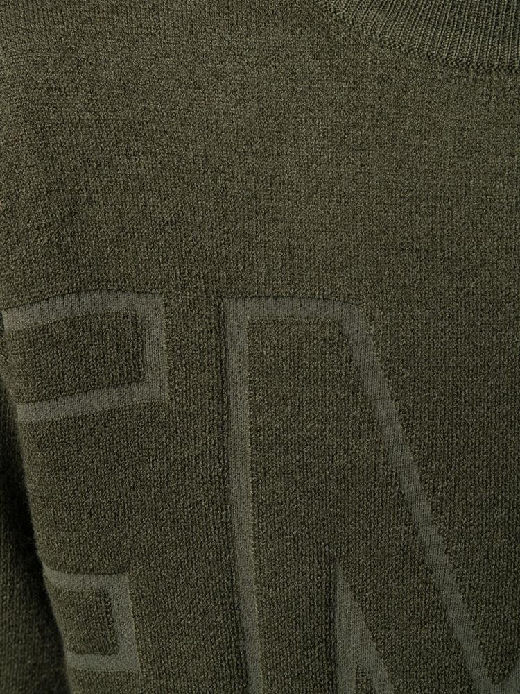 Green Men's Armani Emporio Jacquard Logo Jumpers | DX90GOW