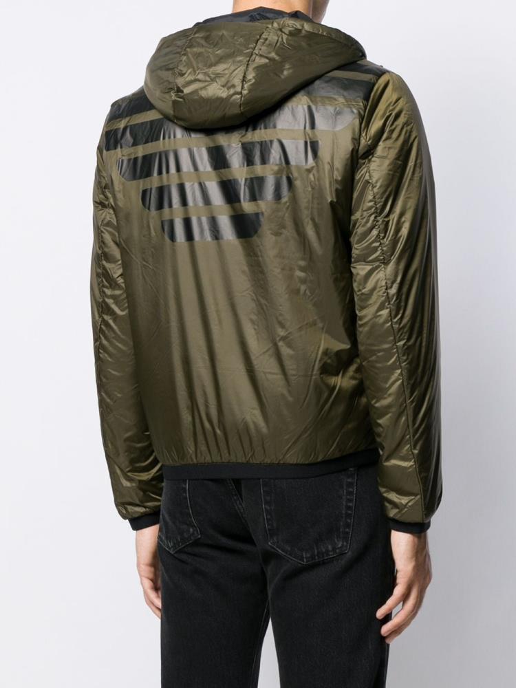 Green Men's Armani Emporio Logo Printed Lightweight Jackets | II31QRQ