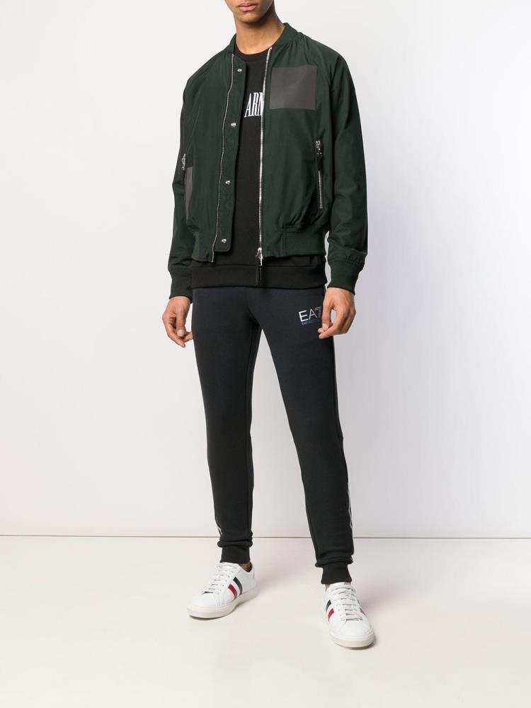 Green Men's Armani Emporio Logo Printed Bomber Jacket | Y94TL2E