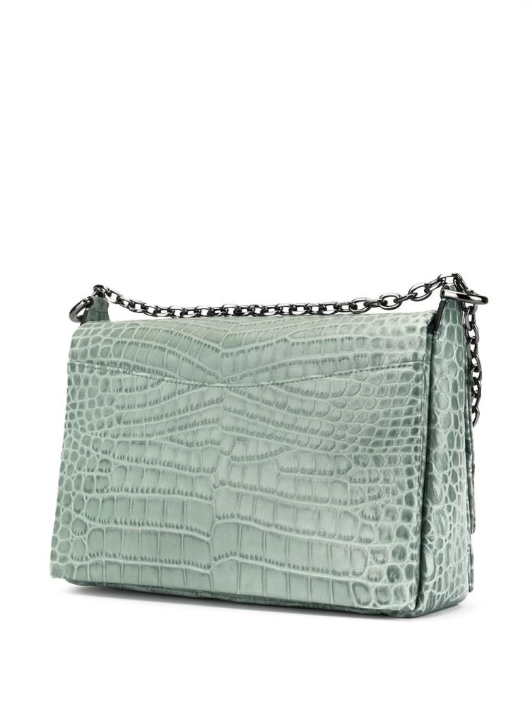 Green Women's Armani Emporio Crocodile Effect Crossbody Bags | JX5JI7C