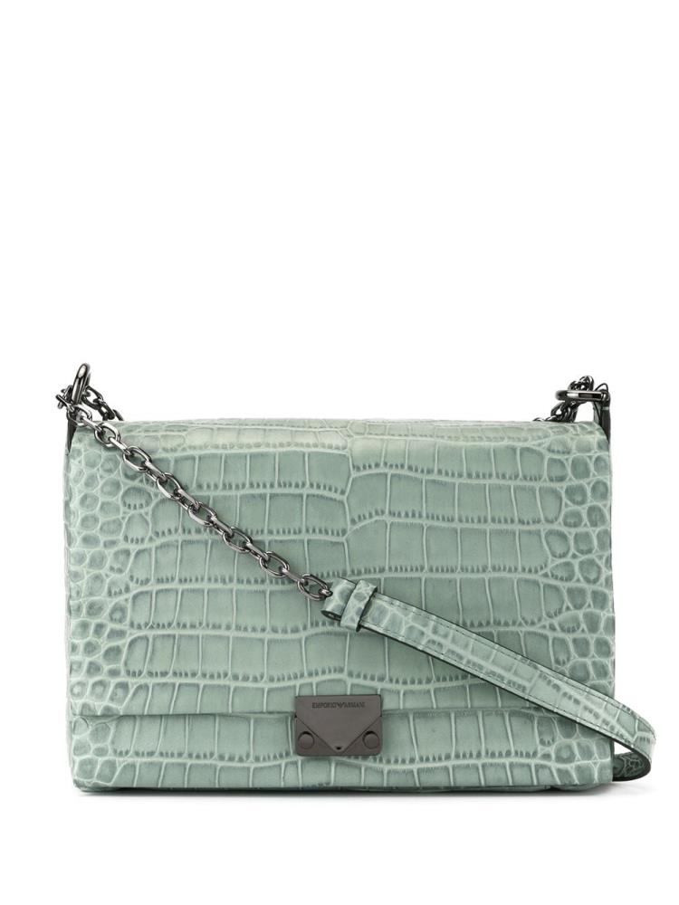 Green Women\'s Armani Emporio Crocodile Effect Crossbody Bags | JX5JI7C