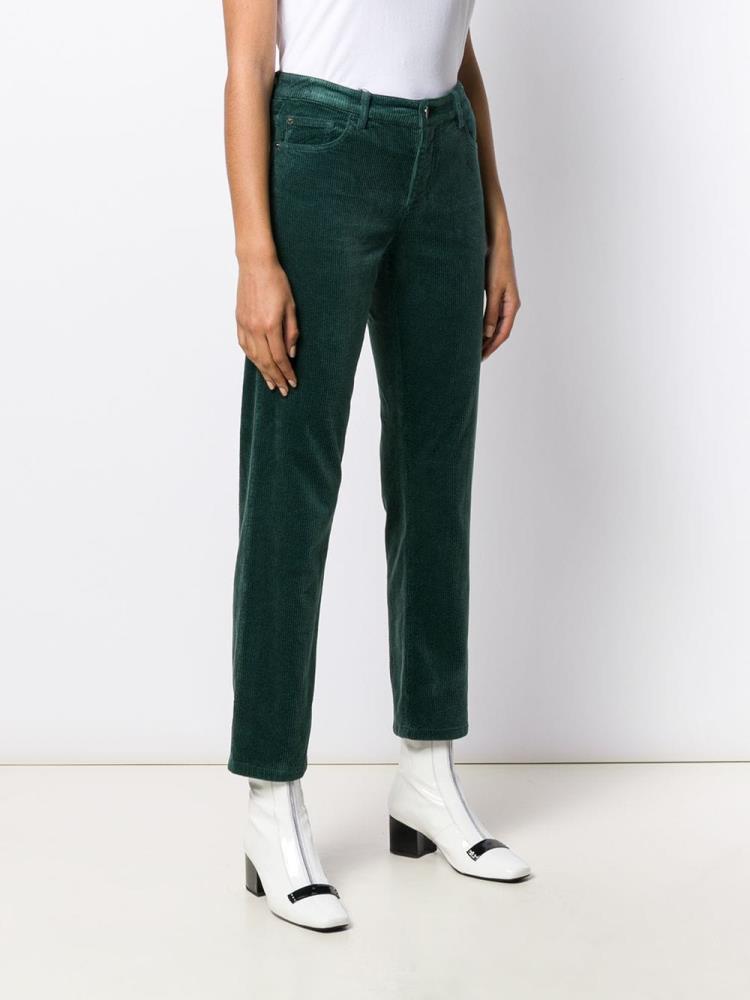 Green Women's Armani Emporio Straight Cut Pants | VIUB7RL