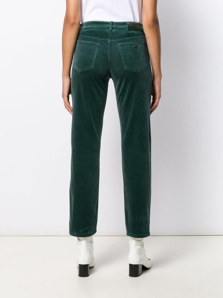 Green Women's Armani Emporio Straight Cut Pants | VIUB7RL