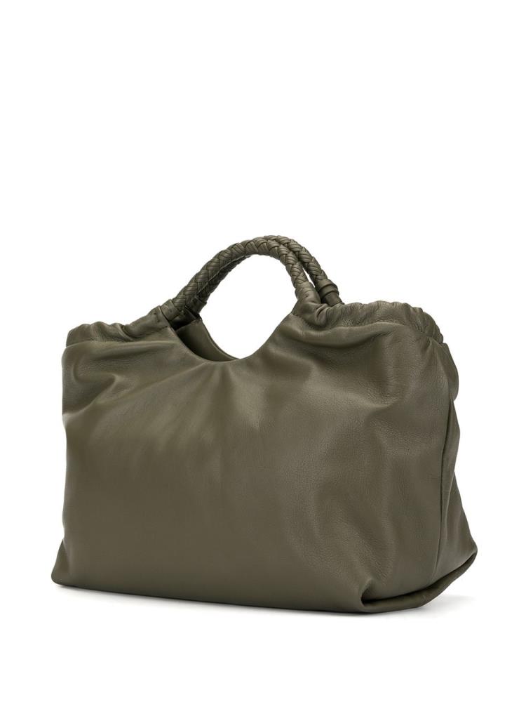 Green Women's Giorgio Armani Logo Charm Tote Bags | 7ELP30I