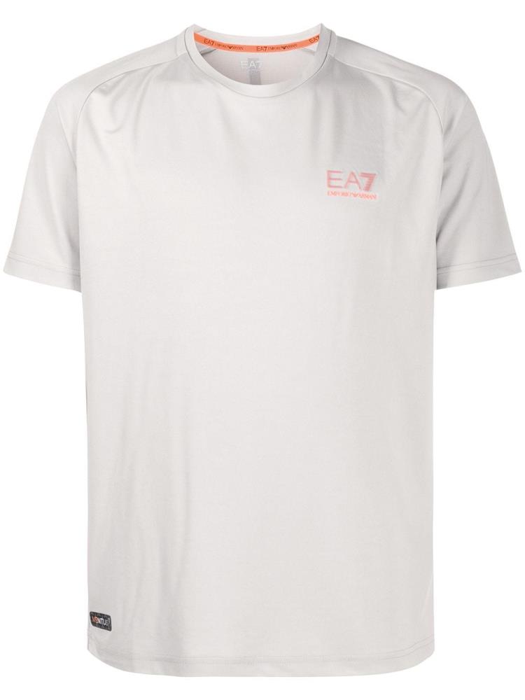 Grey Men\'s Ea7 Emporio Armani Logo T Shirts | B4M7UHY