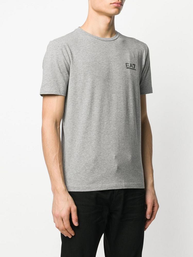 Grey Men's Ea7 Emporio Armani Logo Print T Shirts | CK7NNLY