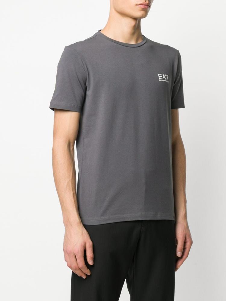 Grey Men's Ea7 Emporio Armani Logo Print T Shirts | DK5ETSN