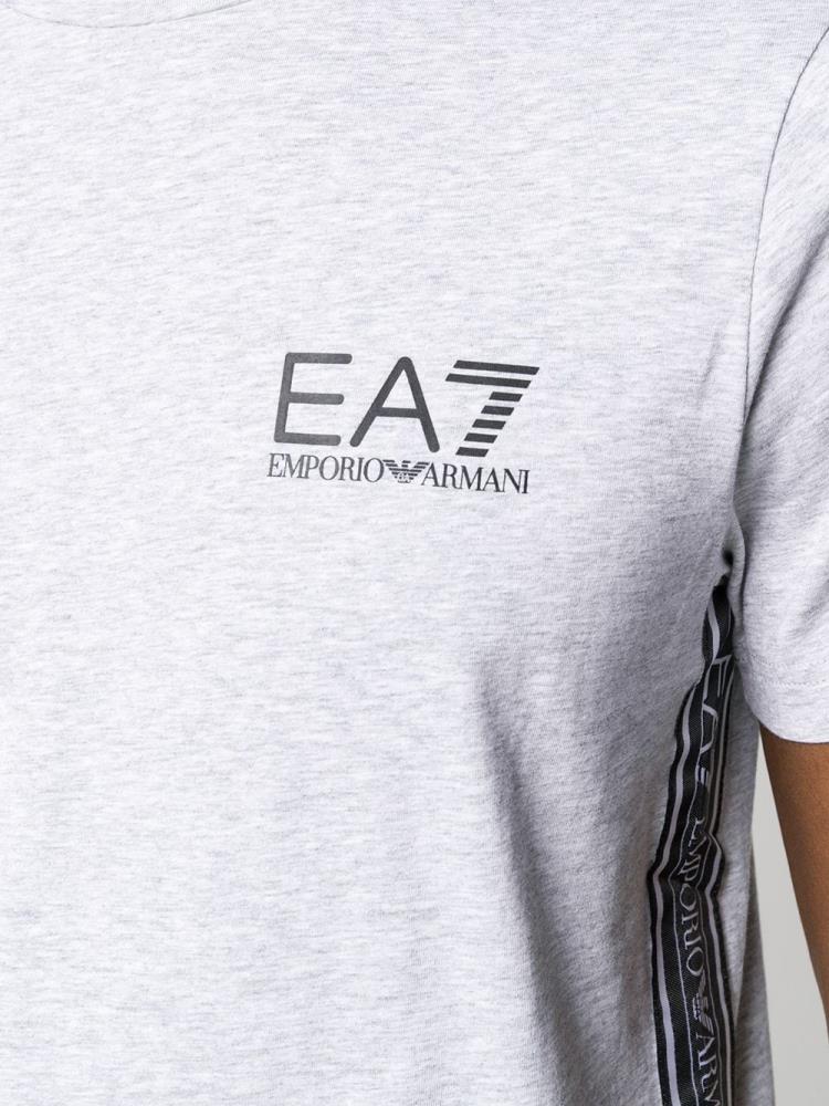 Grey Men's Ea7 Emporio Armani Logo Tape T Shirts | GP8AVKA