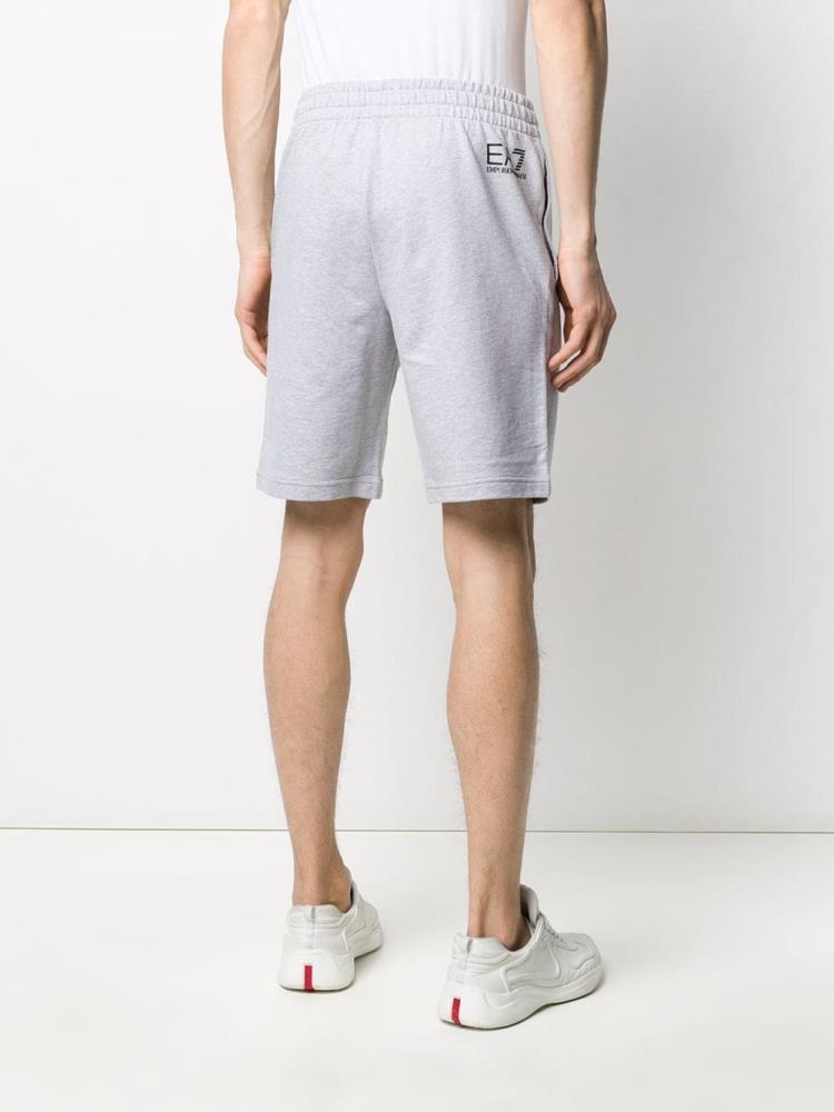 Grey Men's Ea7 Emporio Armani Logo Print Pull On Running Shorts Shorts | RYQ0357