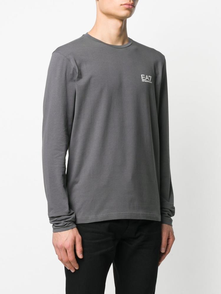 Grey Men's Ea7 Emporio Armani Logo Print Sweatshirts | WBZAL3P