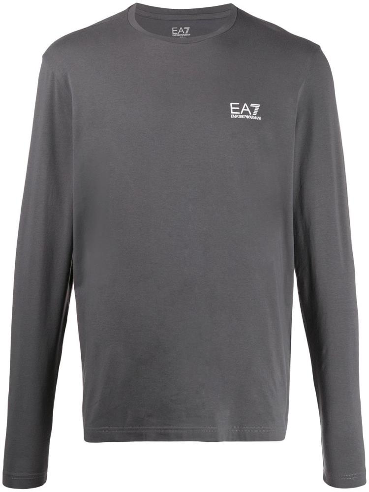 Grey Men\'s Ea7 Emporio Armani Logo Print Sweatshirts | WBZAL3P