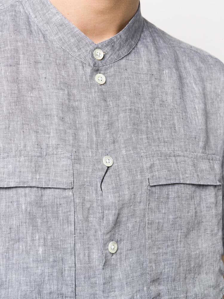 Grey Men's Armani Emporio Chest Pockets Shirts | LRGGLCC