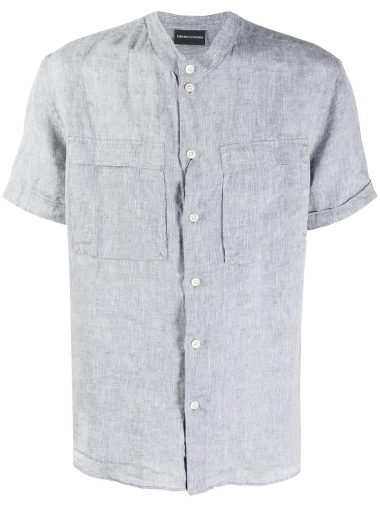 Grey Men\'s Armani Emporio Chest Pockets Shirts | LRGGLCC