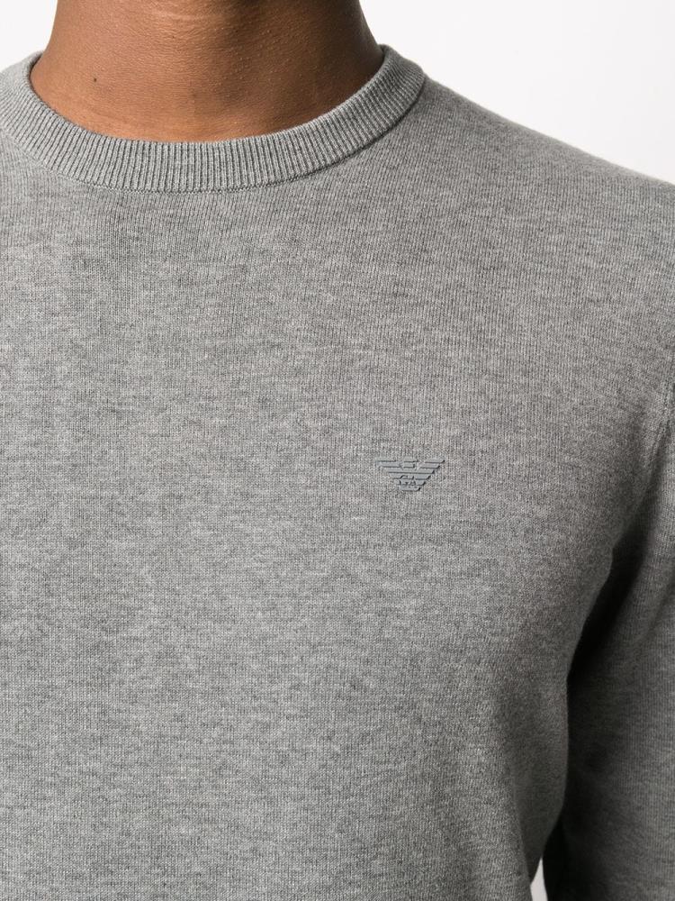 Grey Men's Armani Emporio Crew Neck Sweatshirts | A0FBJMO