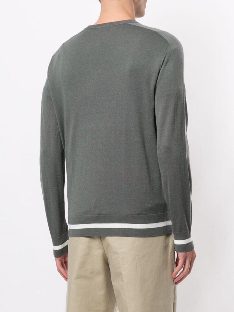 Grey Men's Armani Emporio Embroidered Logo Jumpers | Q2K5GKA