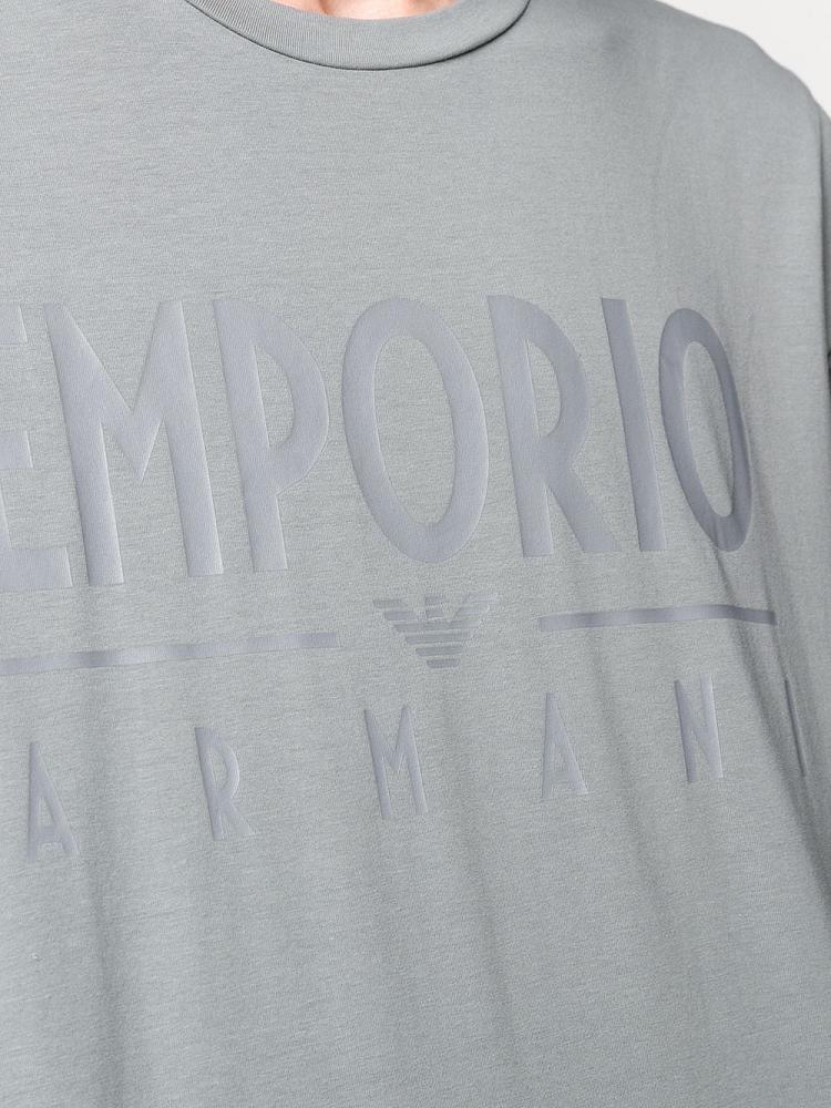 Grey Men's Armani Emporio Logo Print T Shirts | F930NP2