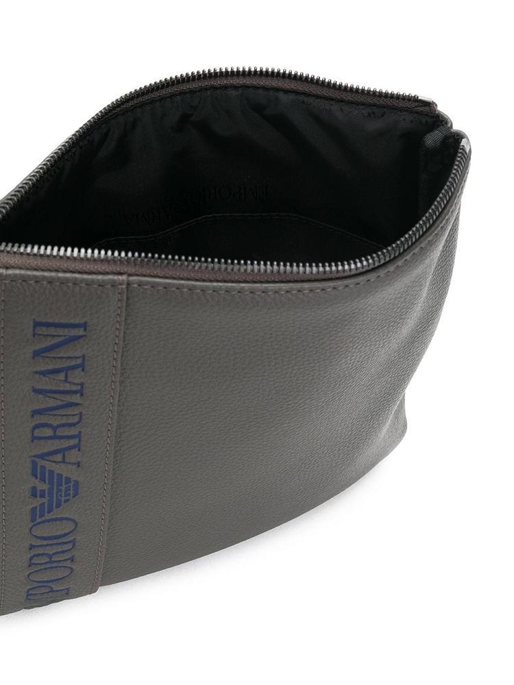 Grey Men's Armani Emporio Logo Shoulder Bags | ZKKOQQ9