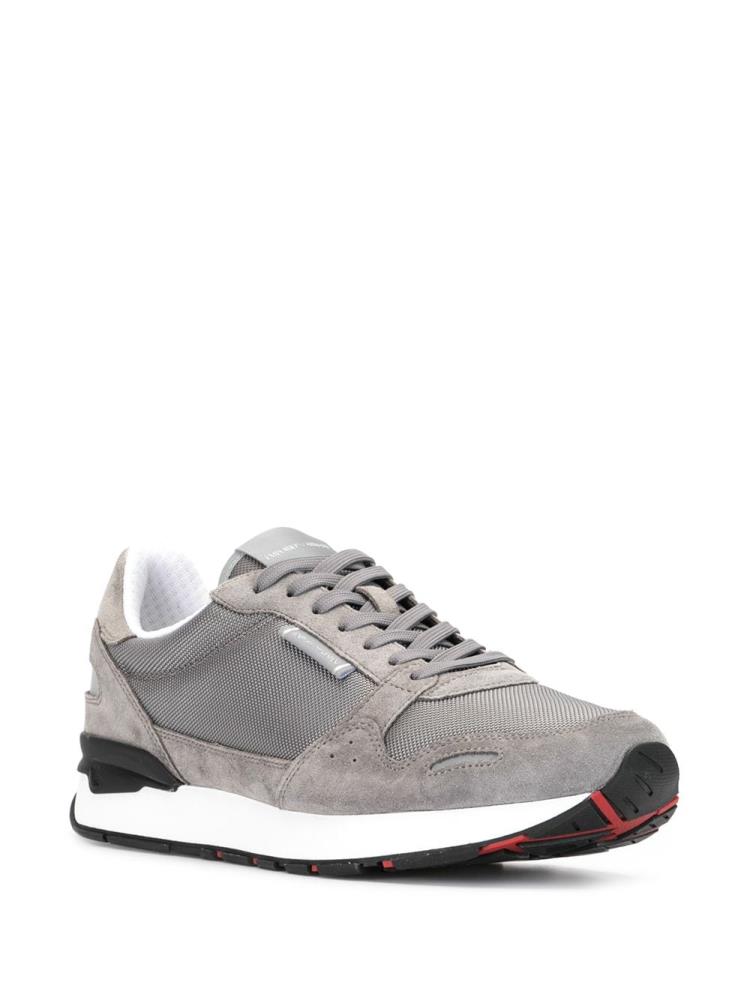 Grey Men's Armani Emporio Panelled Low Sneakers | 8Y9UA1X