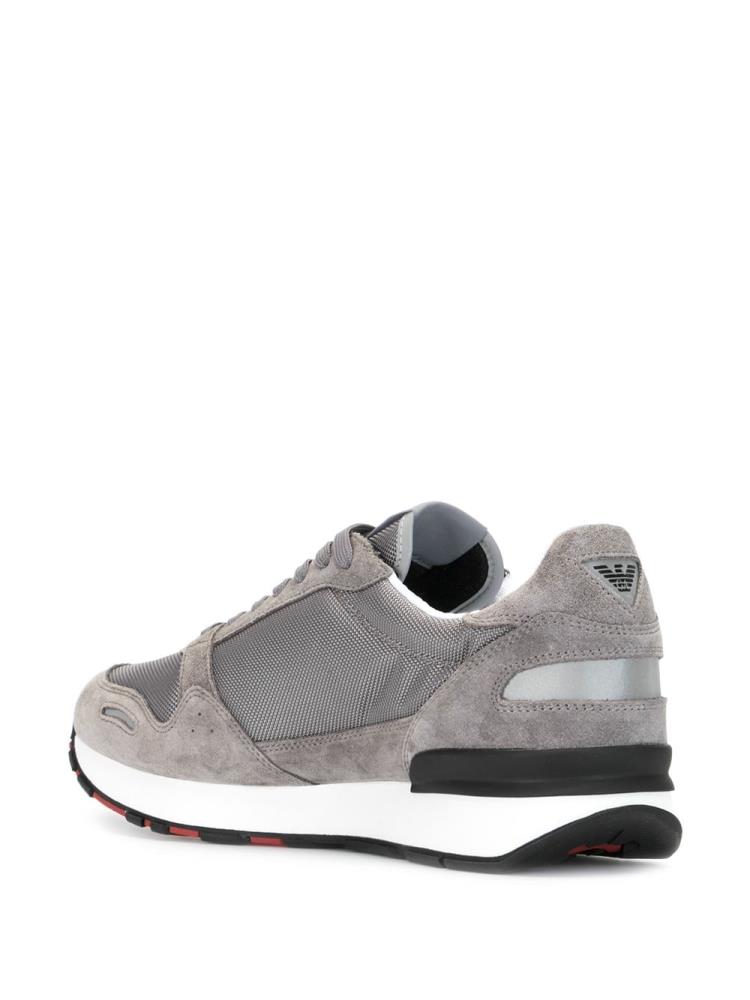 Grey Men's Armani Emporio Panelled Low Sneakers | 8Y9UA1X