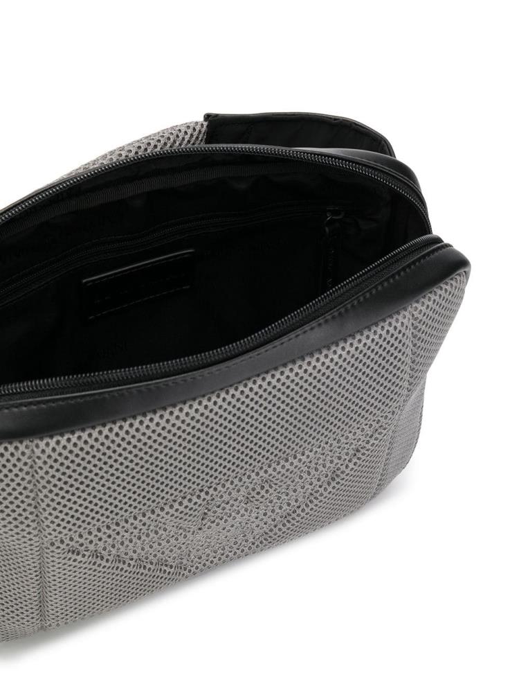 Grey Men's Armani Emporio Perforated Logo Belt Bags | R1XJ4JE