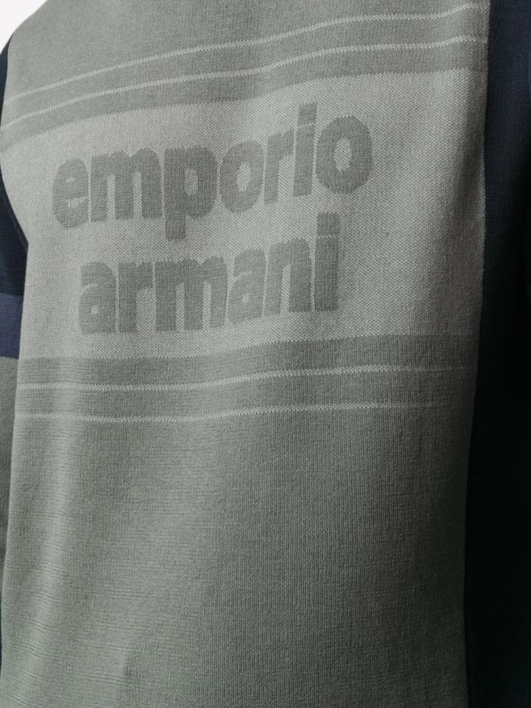 Grey Men's Armani Emporio Two Tone Logo Hoodie | GDIX4QT