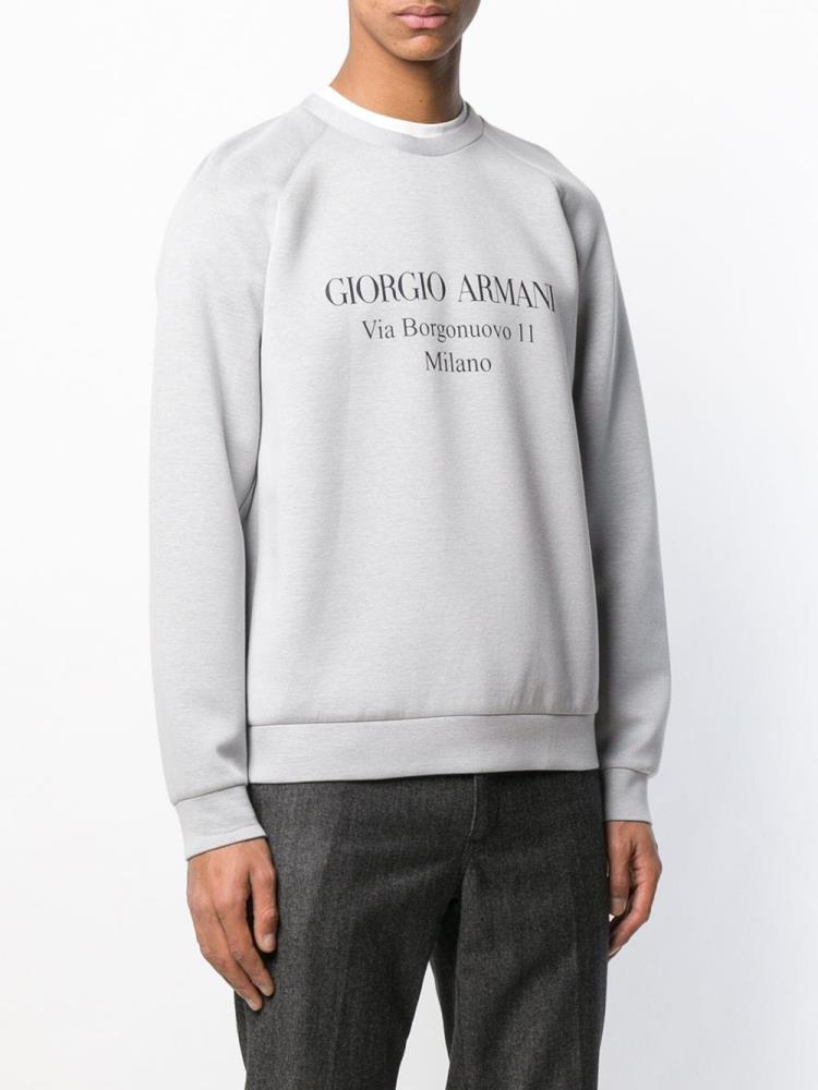 Grey Men's Giorgio Armani Logo Sweatshirts | JDYSQIL