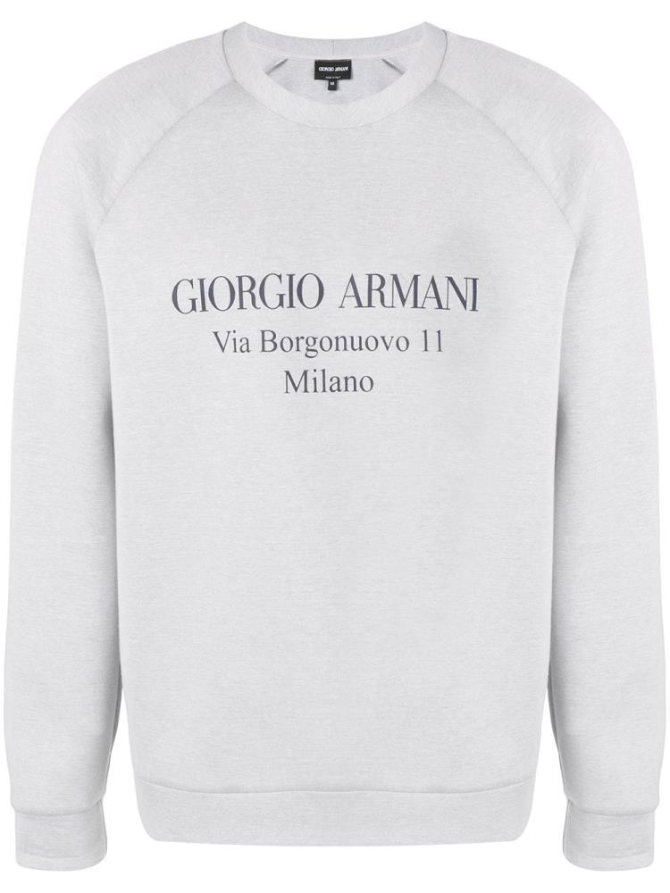 Grey Men\'s Giorgio Armani Logo Sweatshirts | JDYSQIL