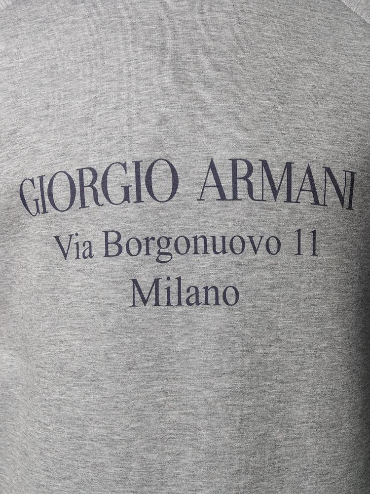 Grey Men's Giorgio Armani Logo Sweaters | JMZFTVV