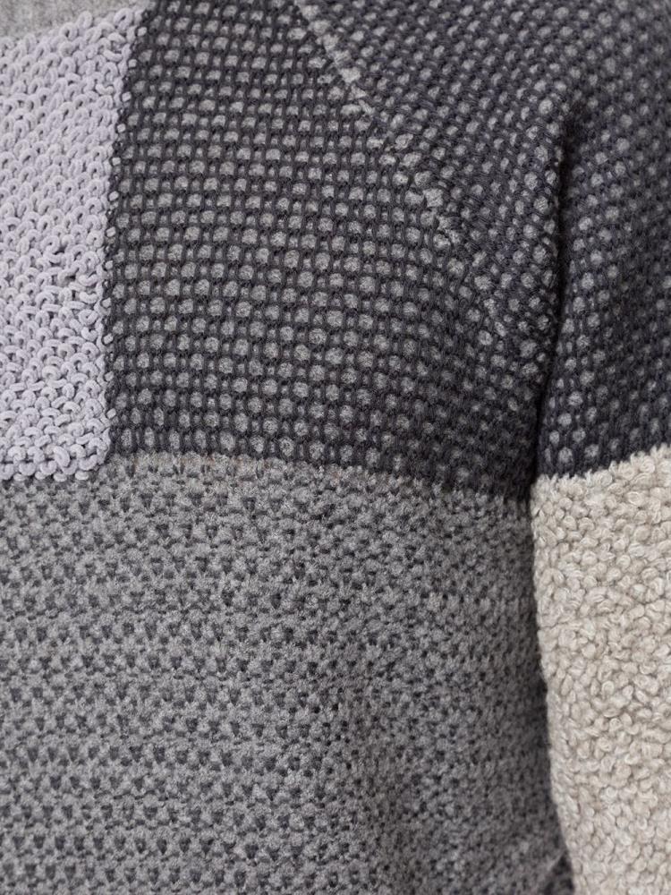 Grey Men's Giorgio Armani Patchwork Knit Jumpers | YXEZN6I