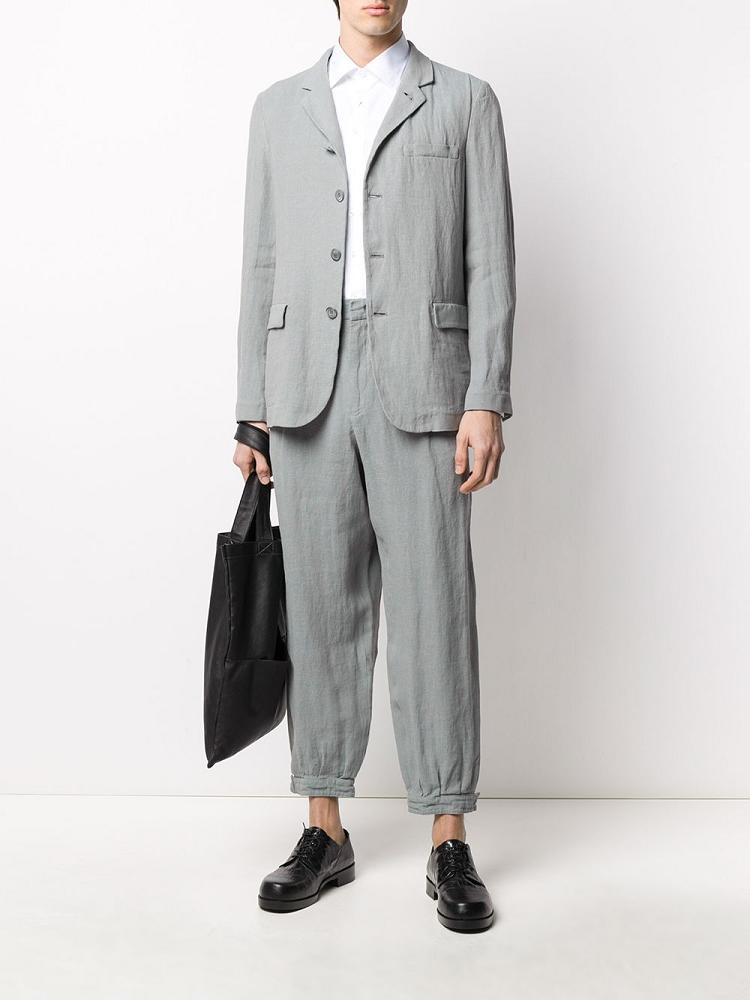 Grey Men's Giorgio Armani Plain Loose Fit Pants | CKTTBFA