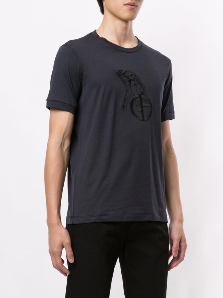 Grey Men's Giorgio Armani Printed T Shirts | SLVM9OG