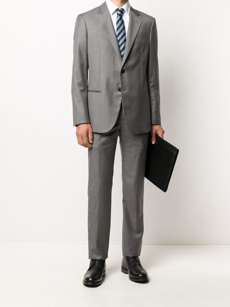 Grey Men's Giorgio Armani Single Breasted Two Piece Suits | 94MN1HS