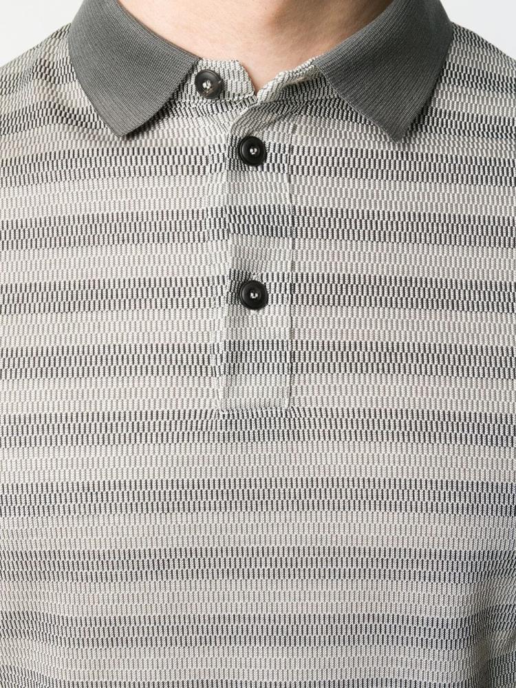 Grey Men's Giorgio Armani Striped Polo Shirts | 221HB4R