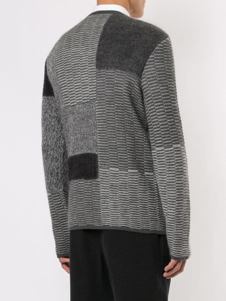 Grey Men's Giorgio Armani V Neck Jumpers | 4UT9JW2